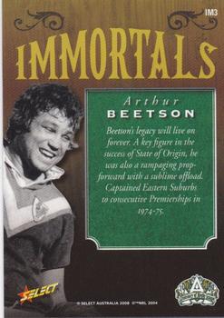 2008 NRL Centenary - Immortals #IM3 Arthur Beetson Back